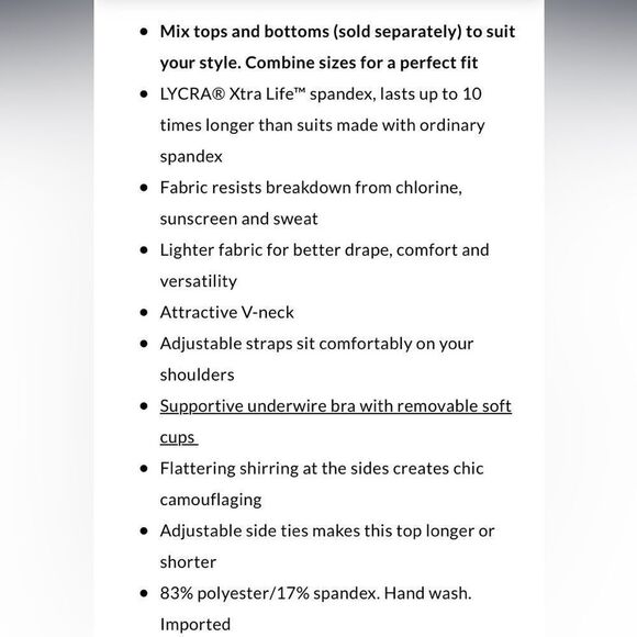 Land’s End Plus Standard size adjustable electric blue swirl tankini Various - Picture 8 of 8